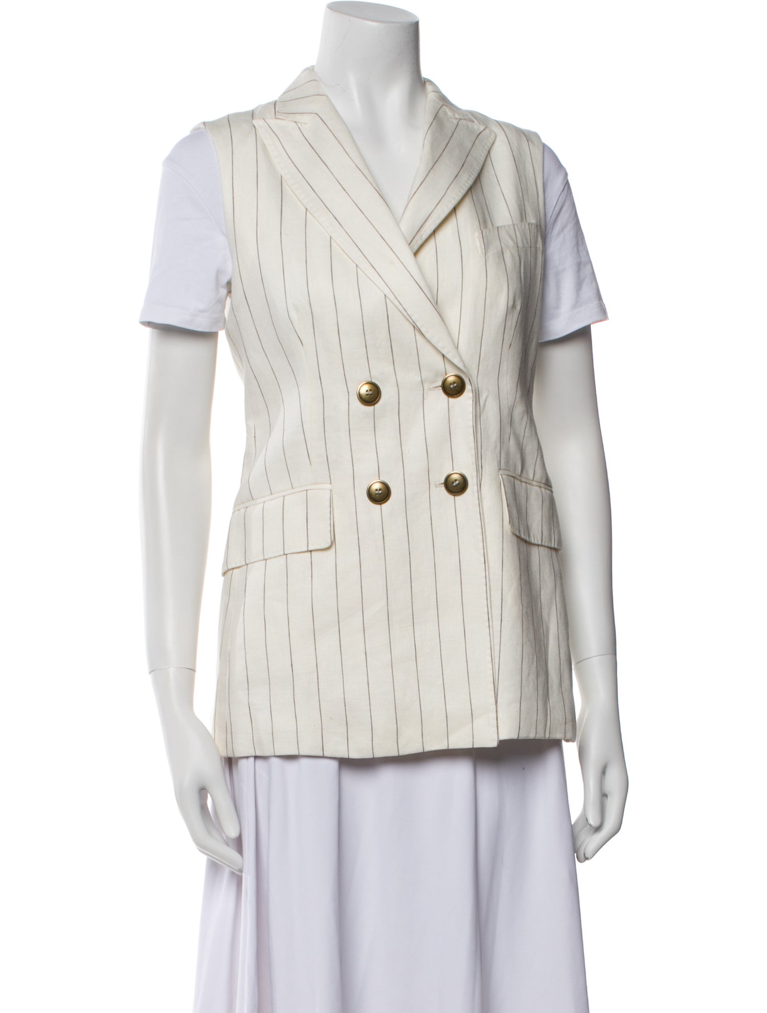 Max Mara Linen Striped Vest