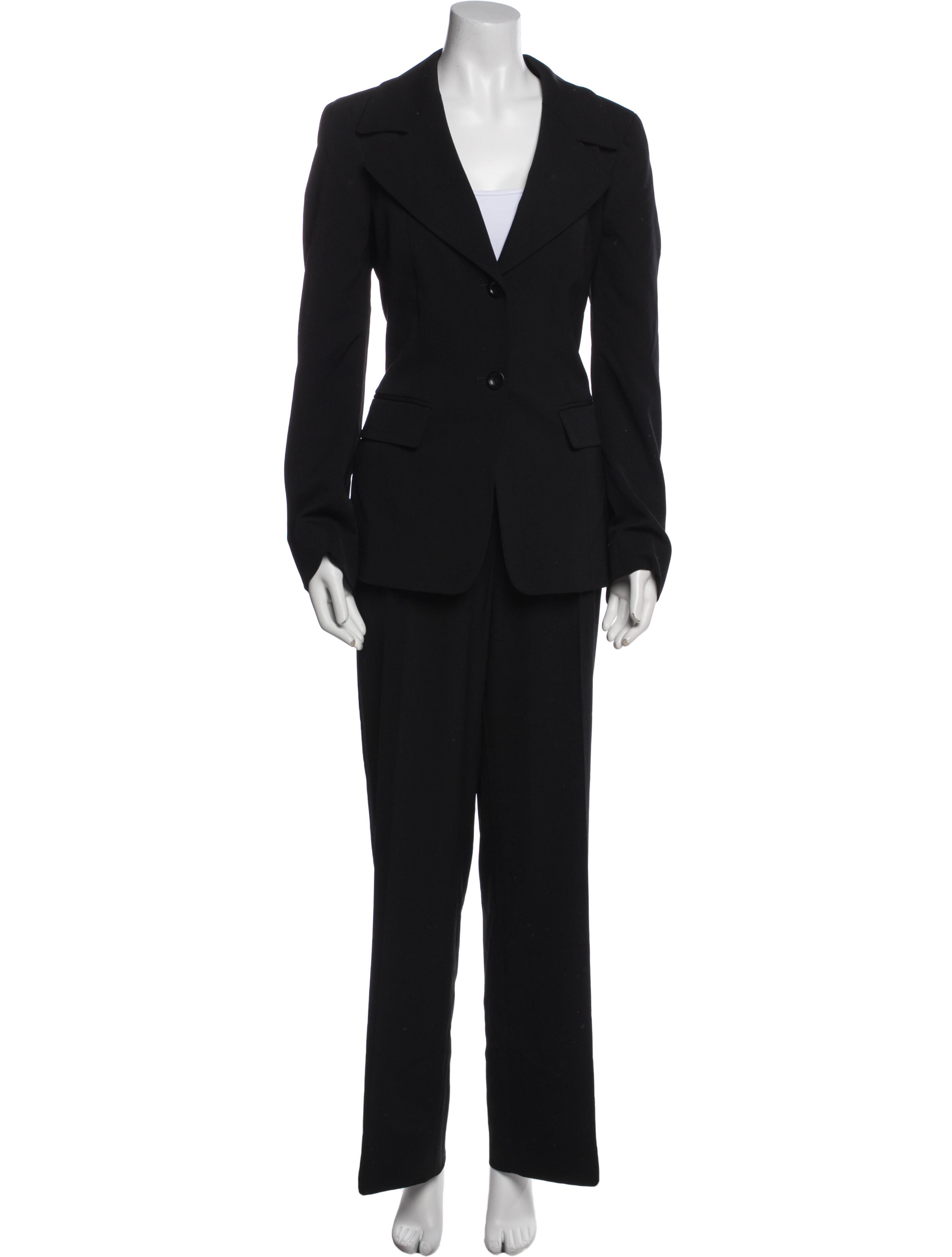 Max Mara Virgin Wool Pleated Accents Pant Set