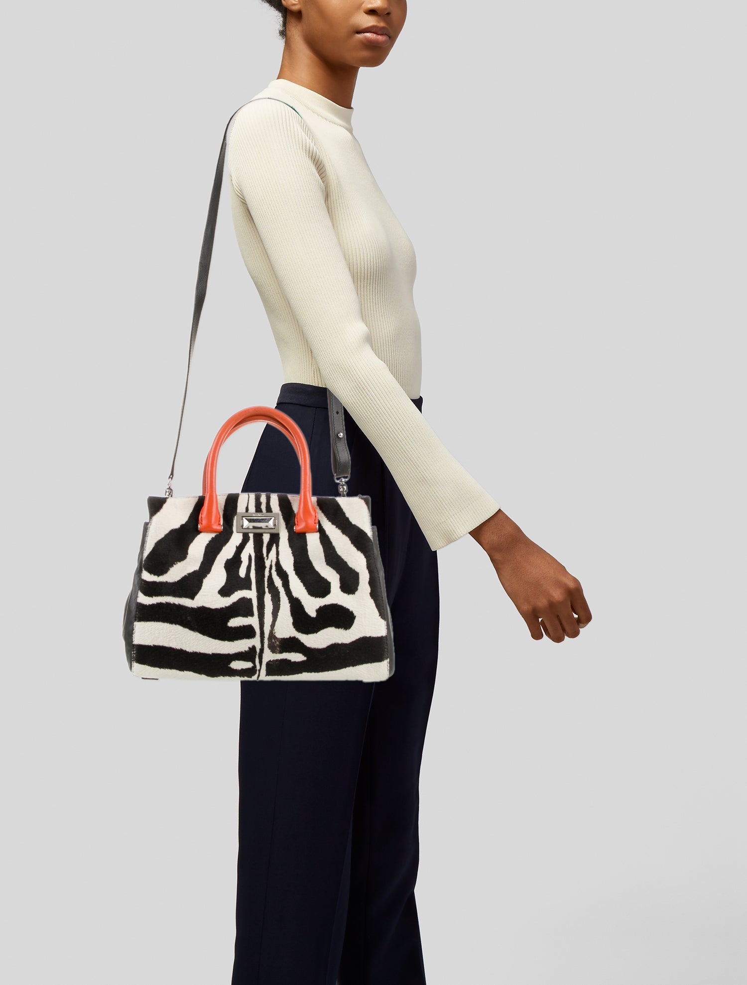 Max Mara Ponyhair Top Handle Bag