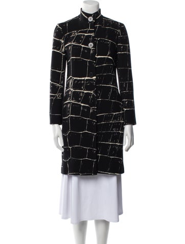 Max Mara Coats Virgin Wool Plaid Print Coat US 2 | XS