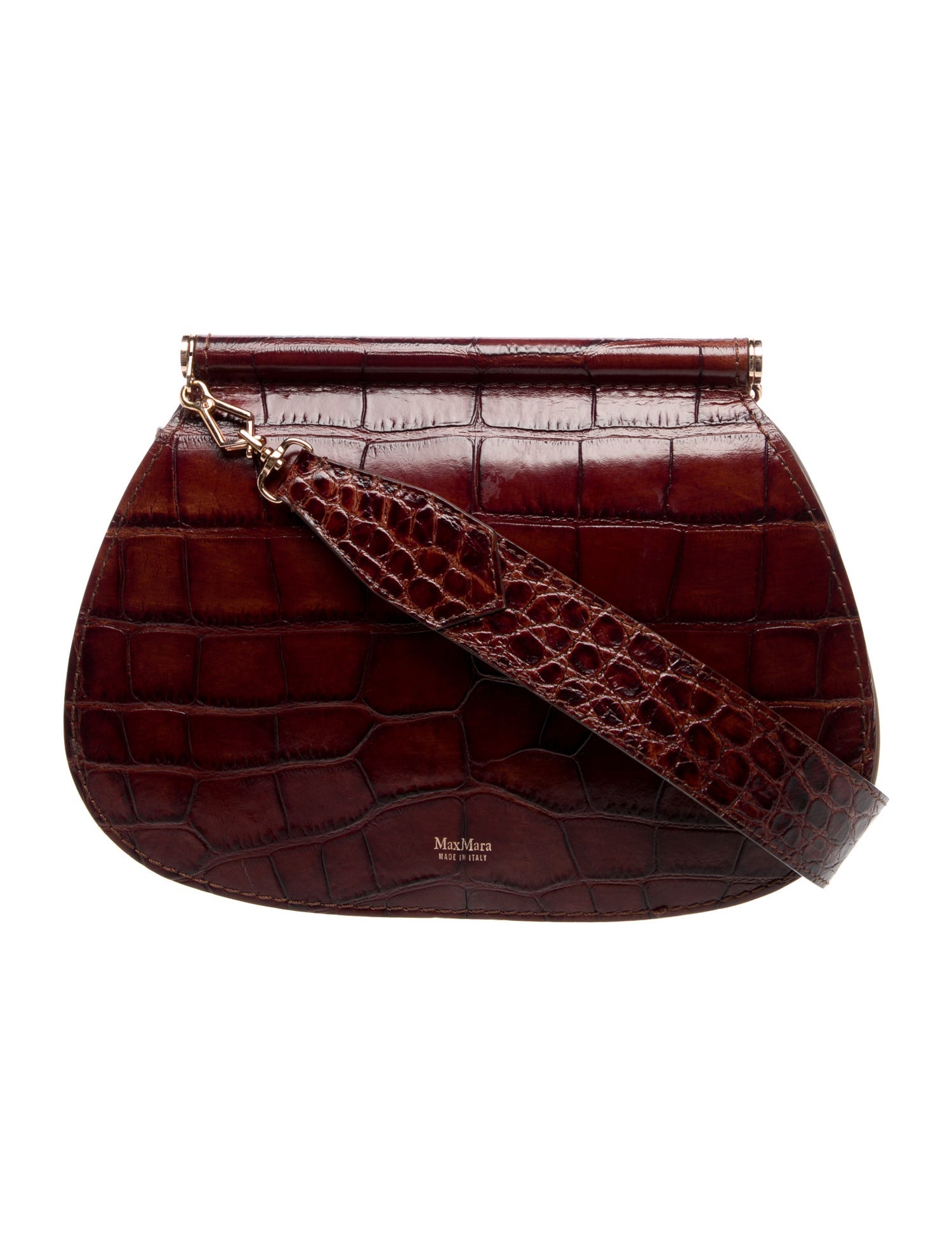 Max Mara Embossed Leather Evening Bag