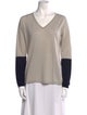 Max Mara Virgin Wool Colorblock Pattern Sweater