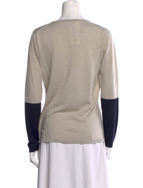Max Mara Virgin Wool Colorblock Pattern Sweater