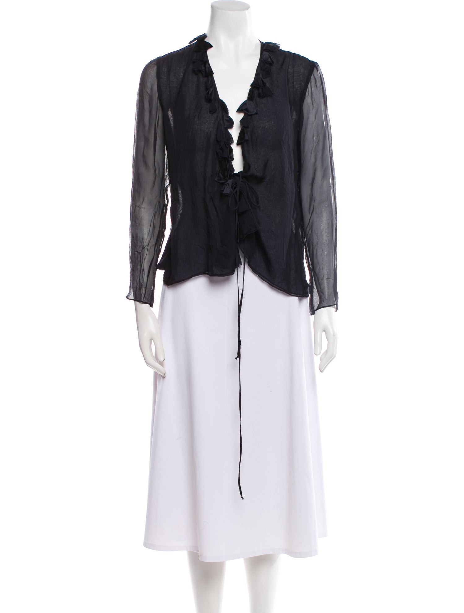 Max Mara Silk V-Neck Blouse