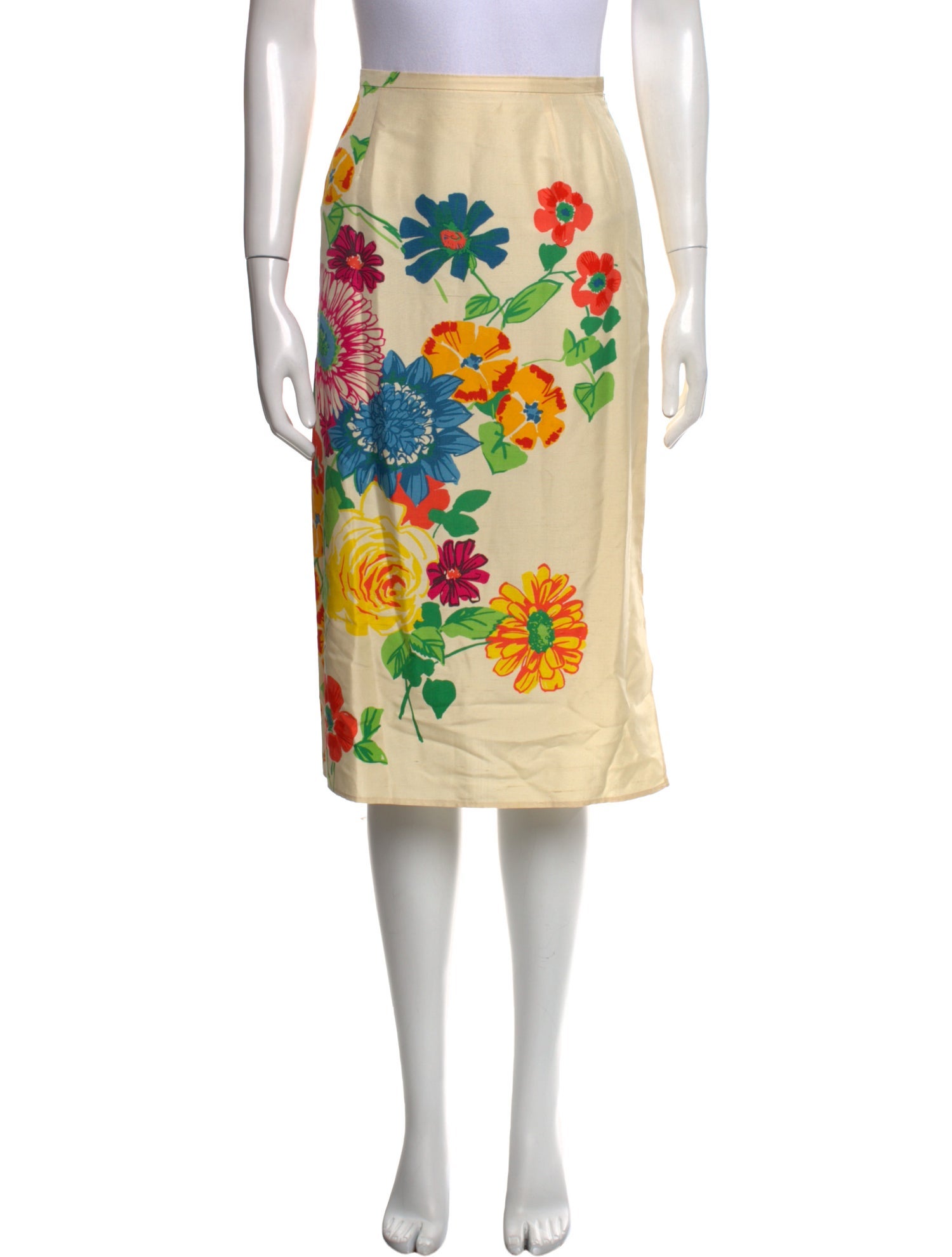 Max Mara Silk Knee-Length Skirt