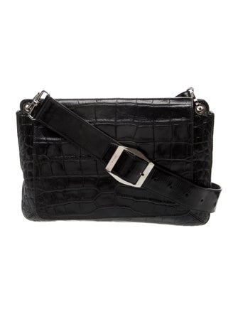 Max Mara Embossed Leather Messenger Bag