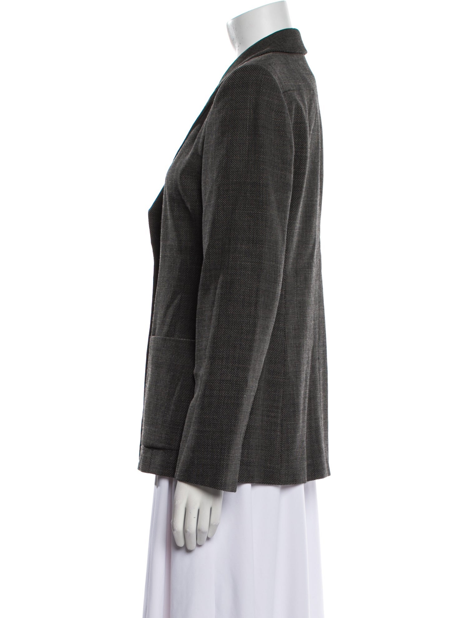 Max Mara Virgin Wool Houndstooth Print Blazer