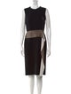 Max Mara Colorblock Pattern Midi Length Dress