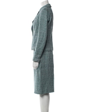 Max Mara Linen Tweed Pattern Skirt Suit