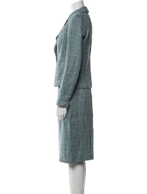 Max Mara Linen Tweed Pattern Skirt Suit