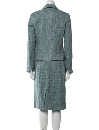 Max Mara Linen Tweed Pattern Skirt Suit
