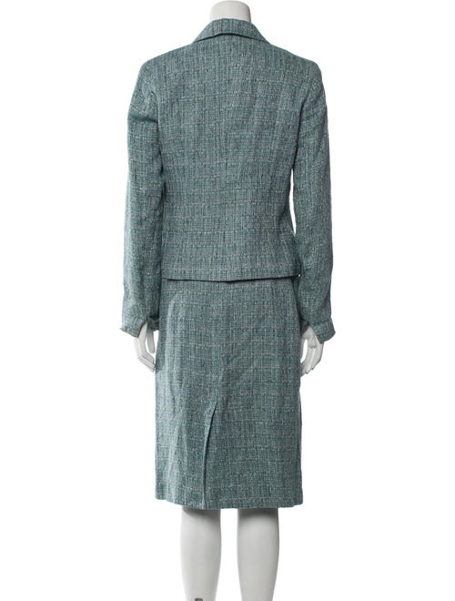 Max Mara Linen Tweed Pattern Skirt Suit