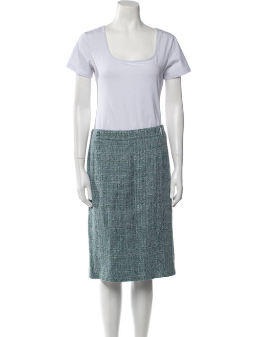 Max Mara Linen Tweed Pattern Skirt Suit