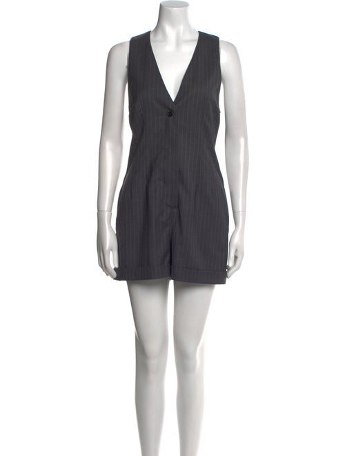 Max Mara Virgin Wool Plunge Neckline Romper