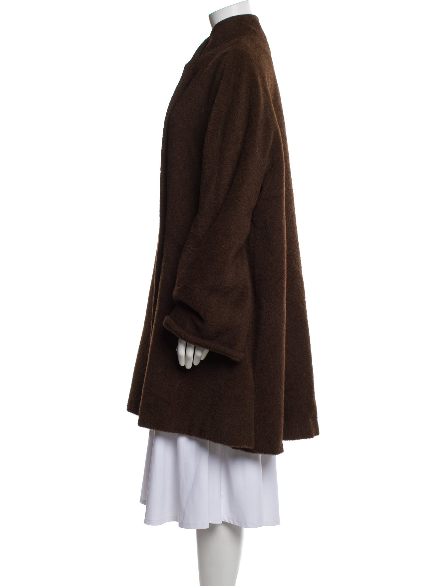 Max Mara Button-Front Alpaca Faux Fur Coat