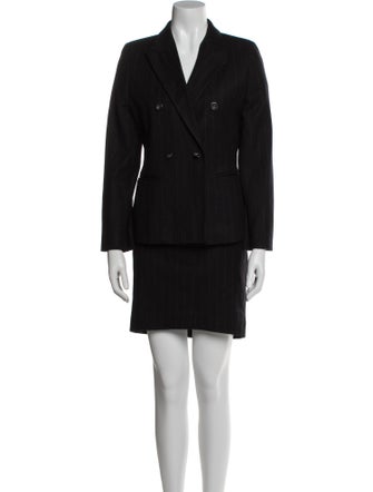 Max Mara Virgin Wool Striped Skirt Suit