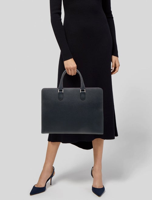 Valextra Leather Top Handle Bag