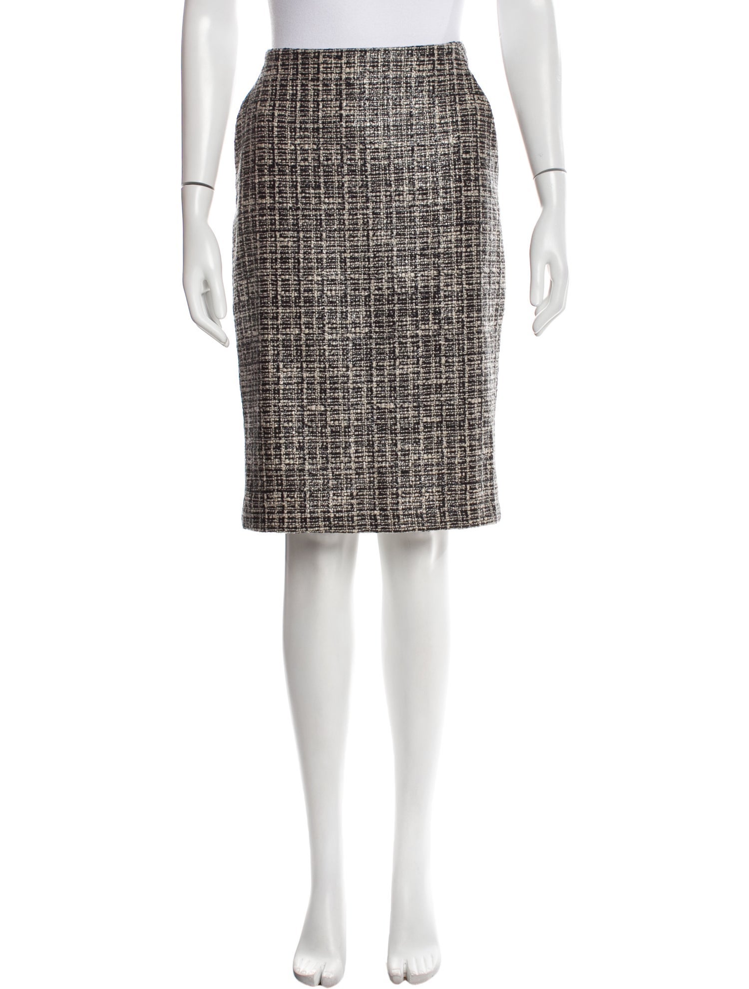 Max Mara Tweed Pattern Knee-Length Skirt