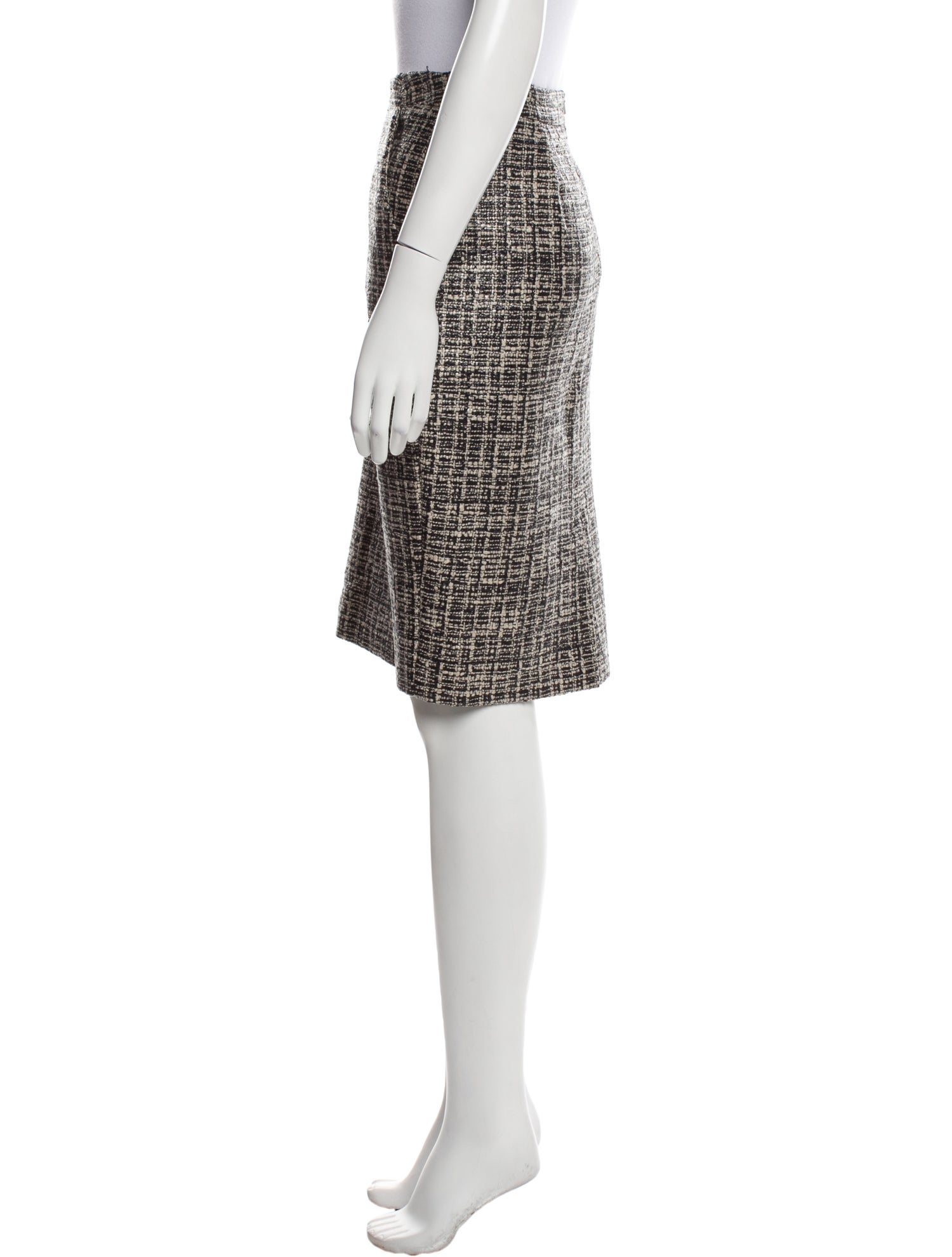 Max Mara Tweed Pattern Knee-Length Skirt