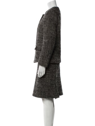 Max Mara Virgin Wool Tweed Pattern Skirt Suit