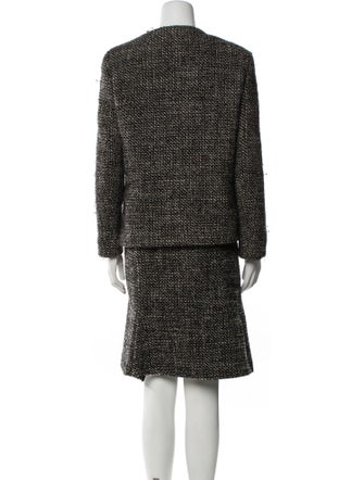 Max Mara Virgin Wool Tweed Pattern Skirt Suit