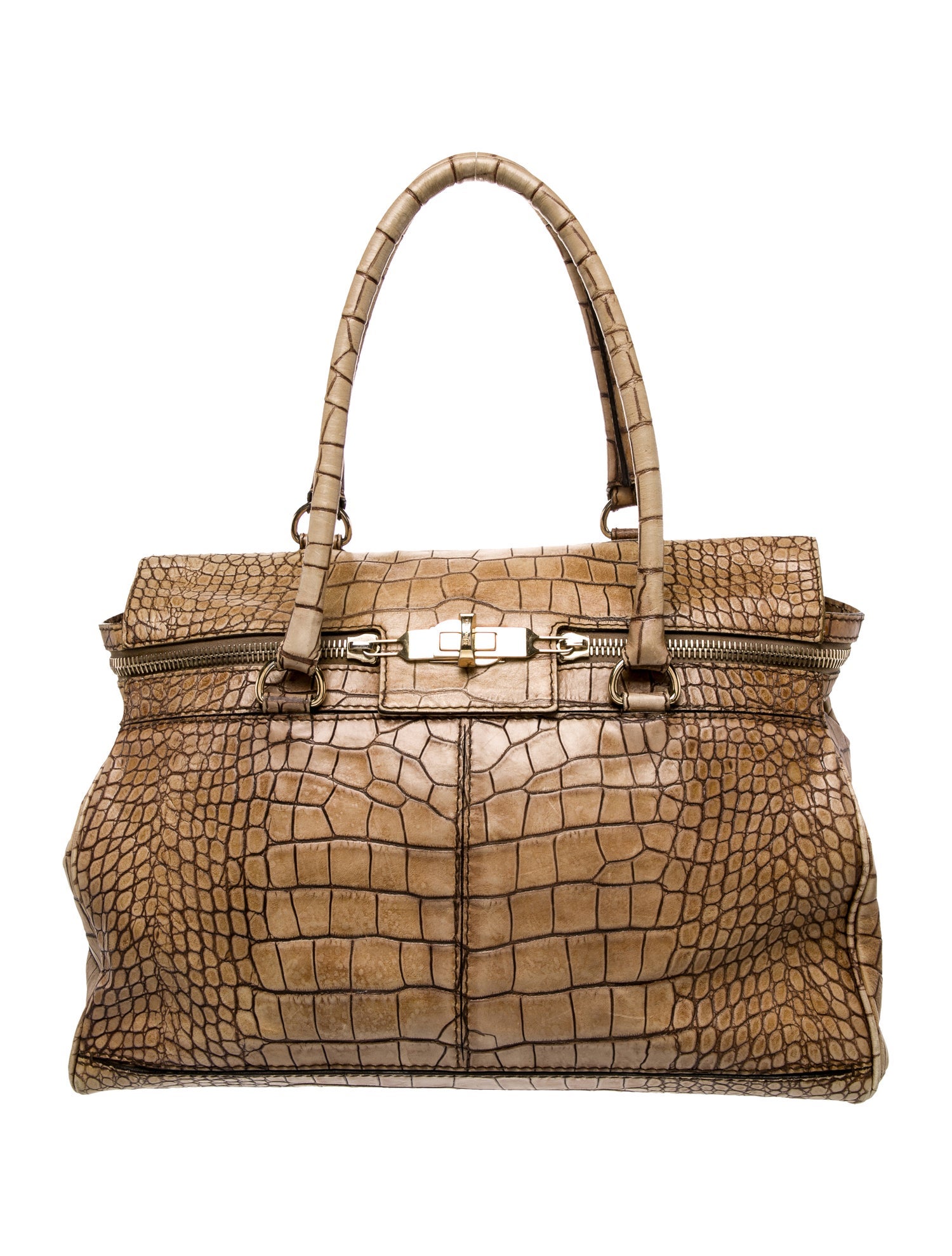 Max Mara Embossed Leather Shoulder Bag