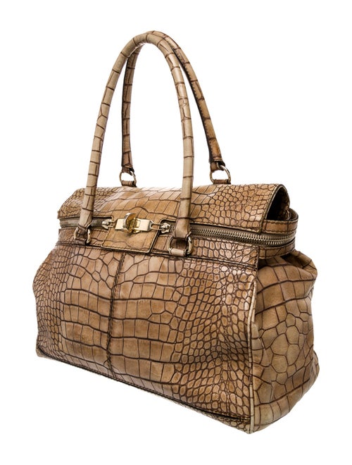 Max Mara Embossed Leather Shoulder Bag