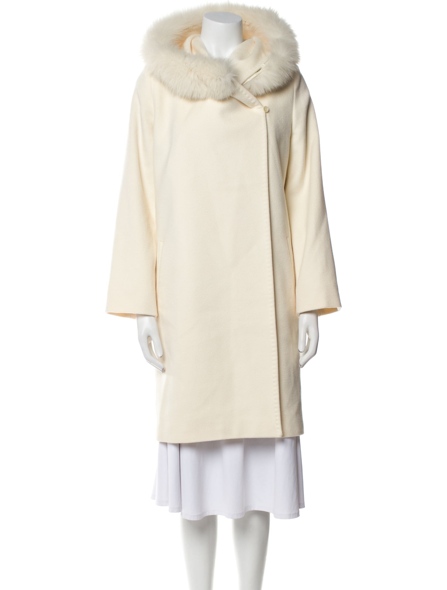 Max Mara Virgin Wool Faux Fur Coat