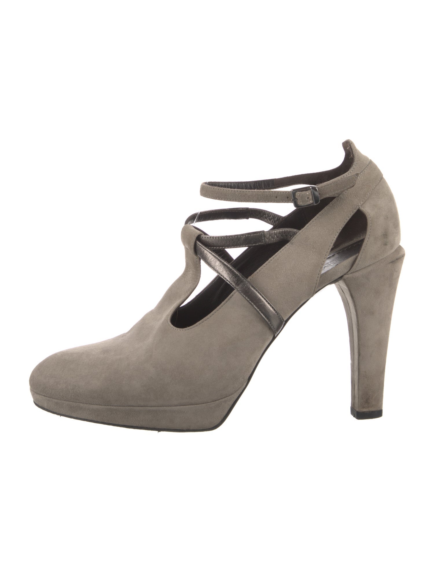 Max Mara Suede T-Strap Pumps