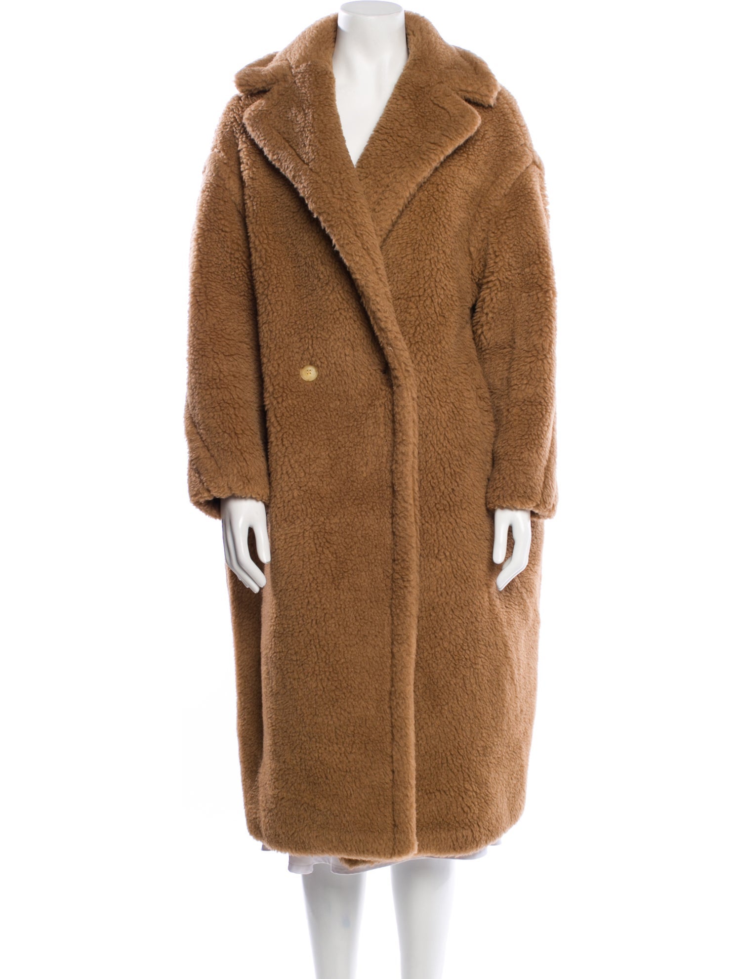 Max Mara Camel Hair Faux Fur Coat