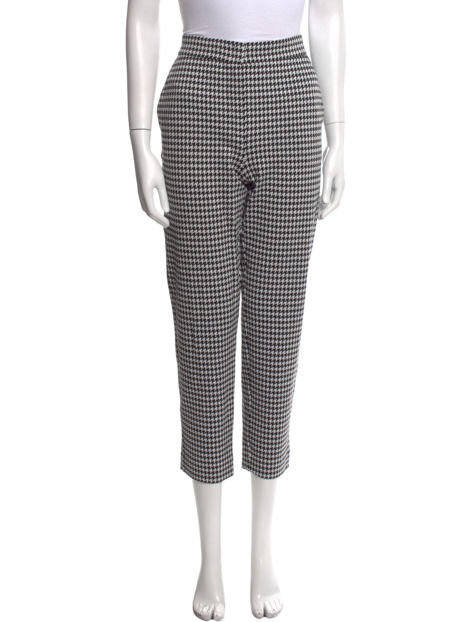 Max Mara Plaid Print Straight Leg Pants