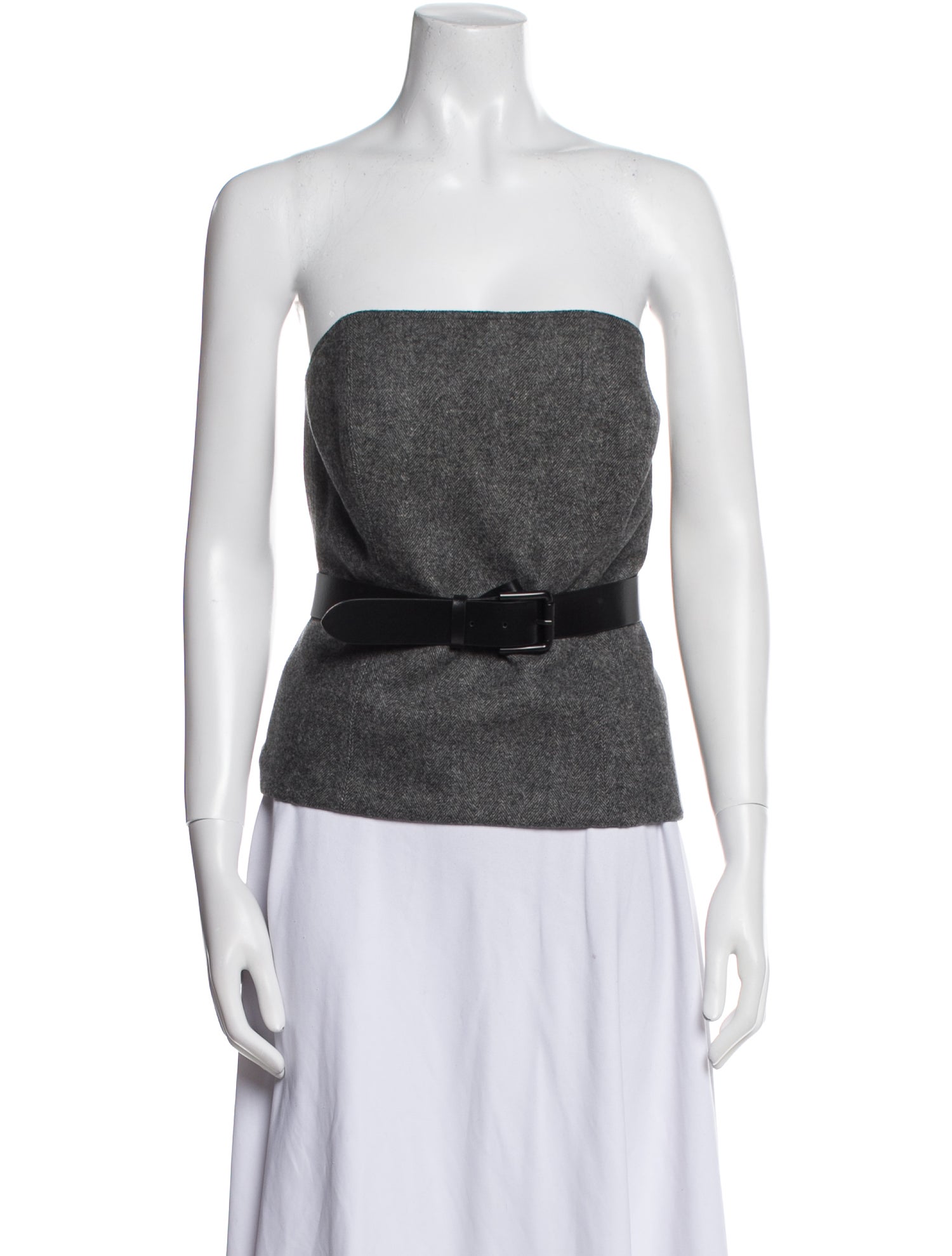 Max Mara Virgin Wool Strapless Top