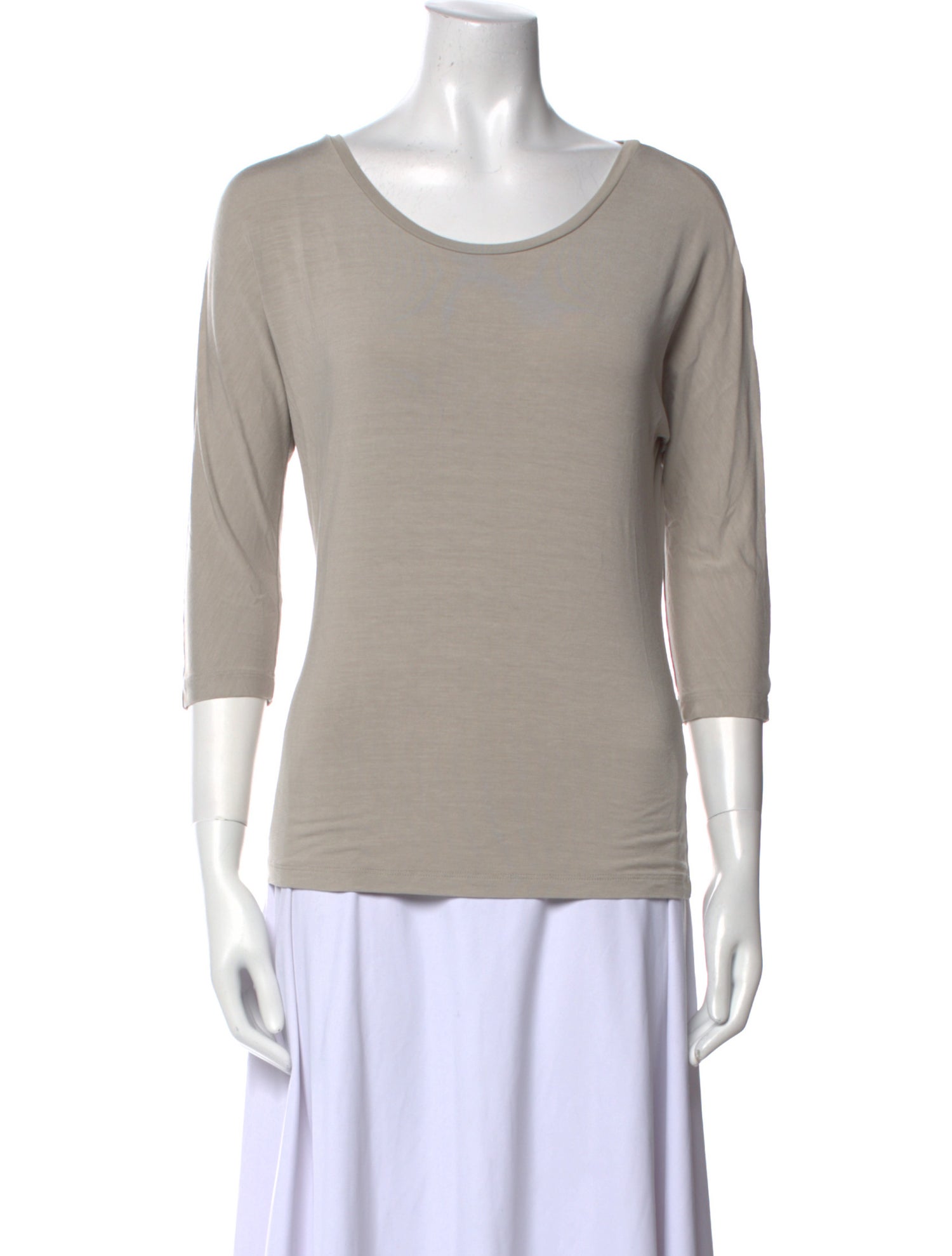Max Mara Scoop Neck Three-Quarter Sleeve T-Shirt