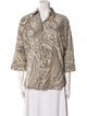 Max Mara Printed Three-Quarter Sleeve Button-Up Top