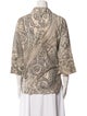 Max Mara Printed Three-Quarter Sleeve Button-Up Top