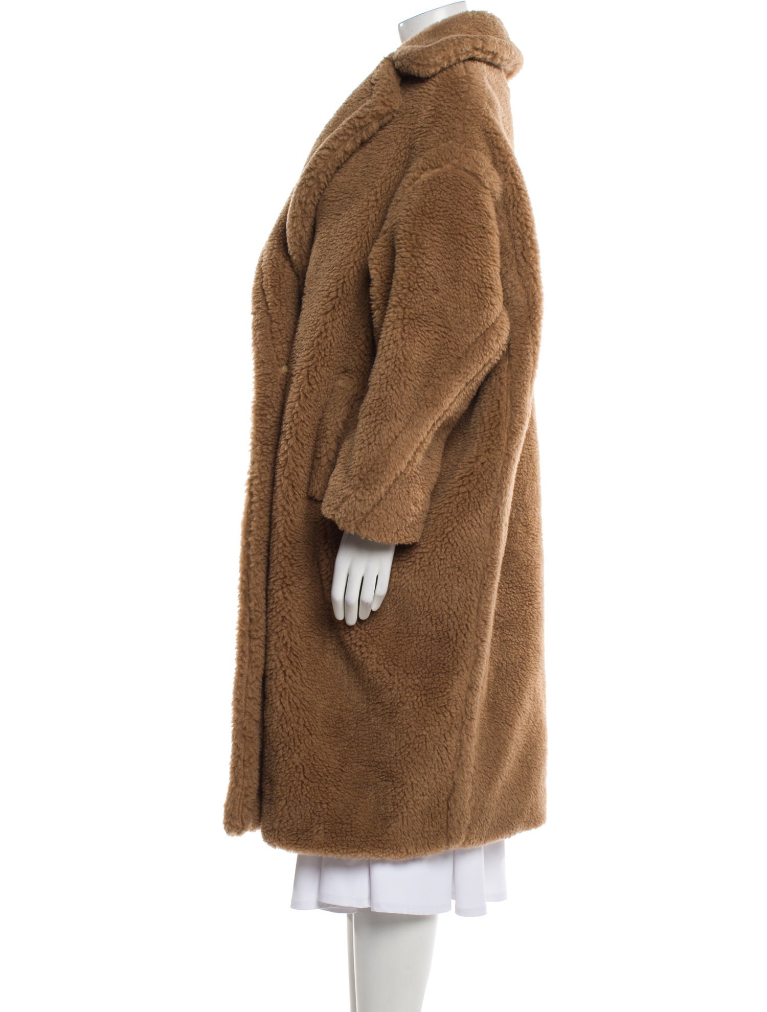 Max Mara Teddy Bear Icon Coat Camel Hair Faux Fur Coat