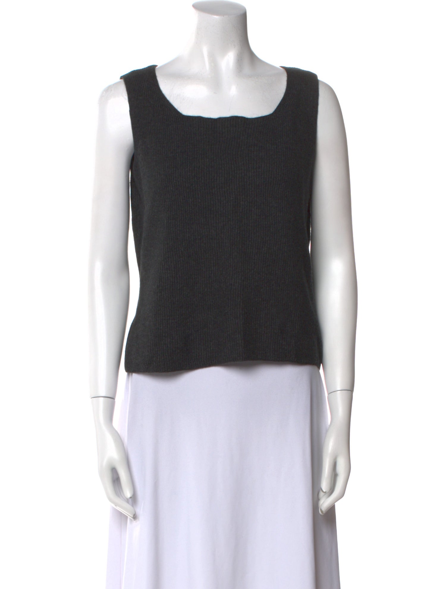 Max Mara Virgin Wool Square Neckline Crop Top