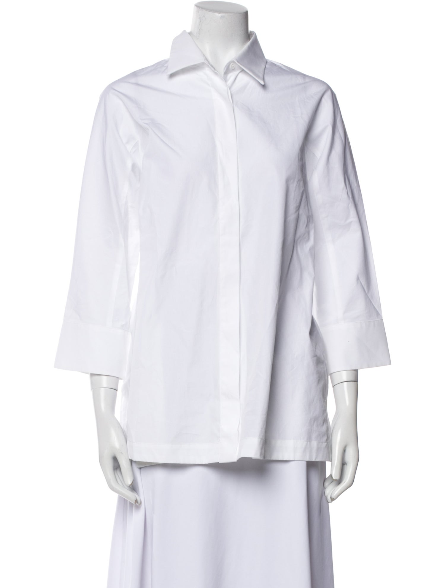 Max Mara Three-Quarter Sleeve Button-Up Top