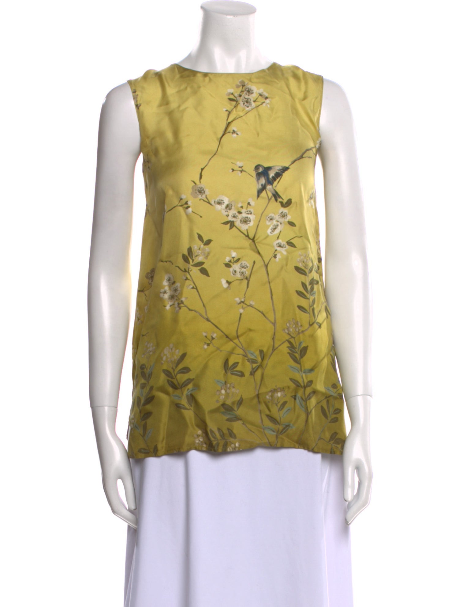 'S Max Mara Silk Floral Print Top