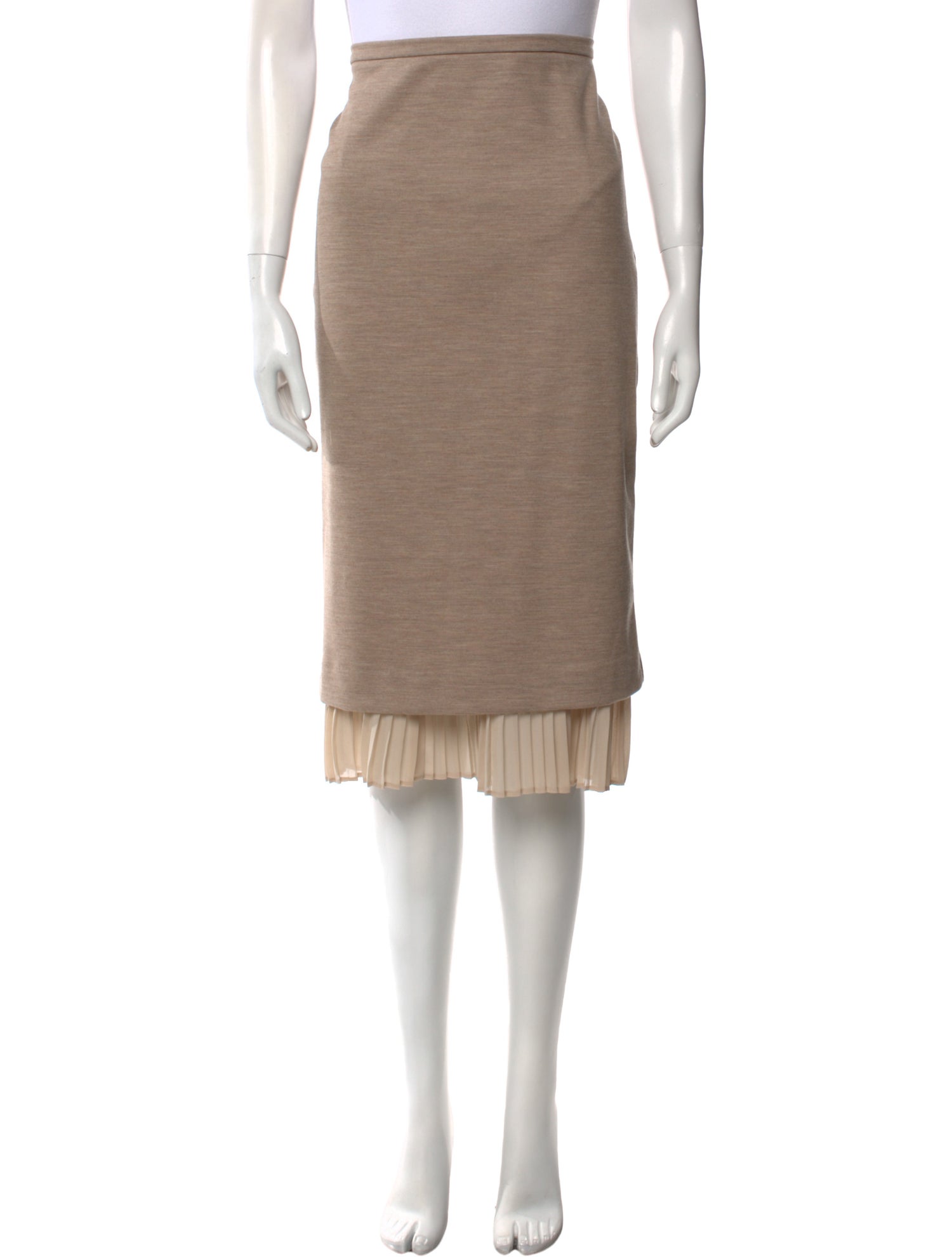 Max Mara Pleated Accents Knee-Length Skirt