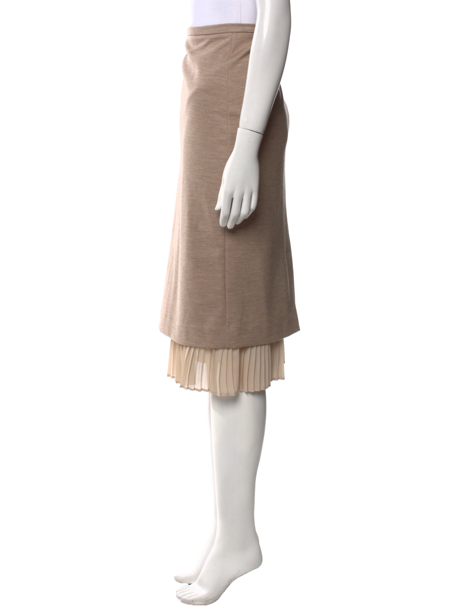 Max Mara Pleated Accents Knee-Length Skirt