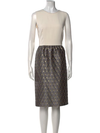 Max Mara Printed Knee-Length Dress