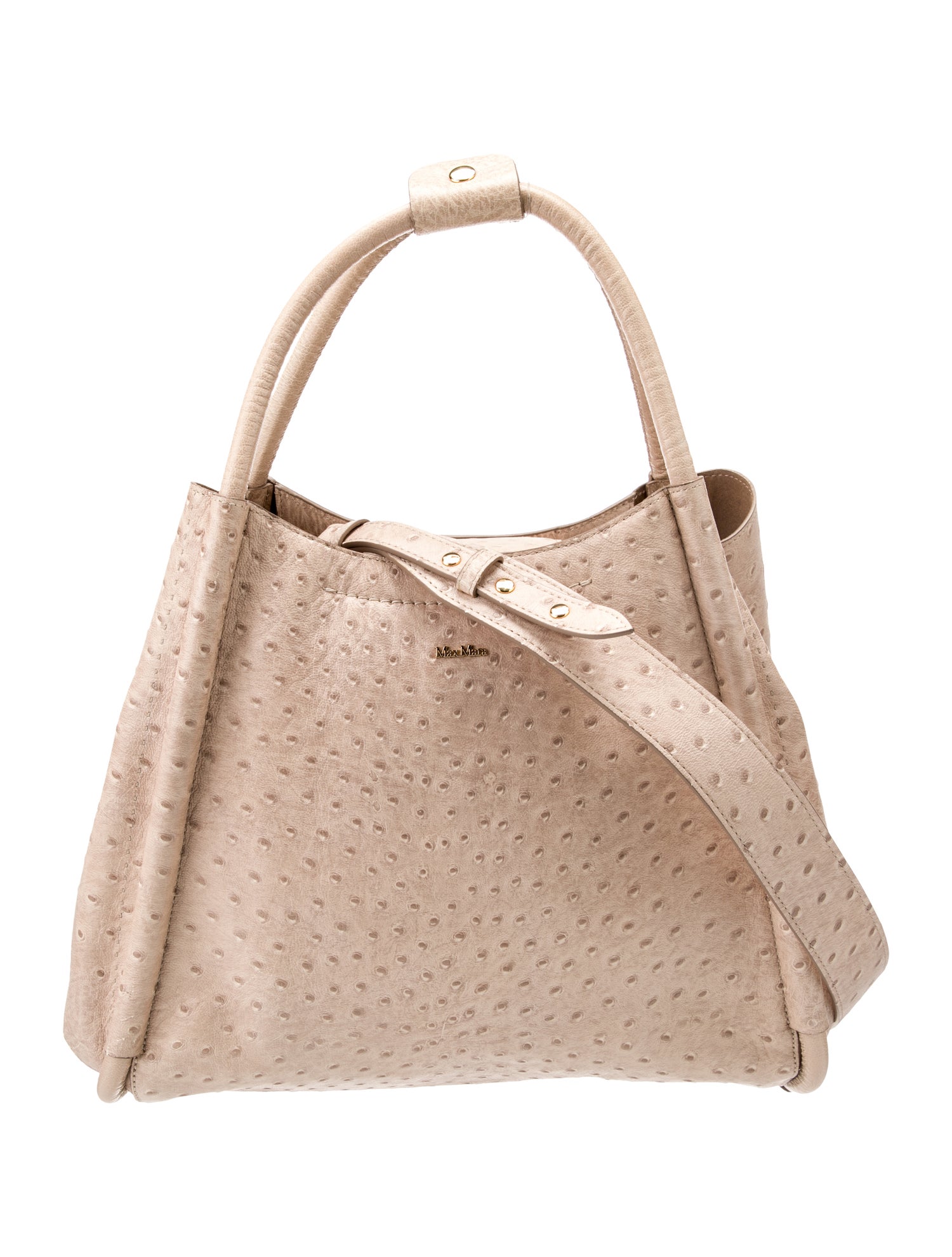 Max Mara Ostrich Top Handle Bag