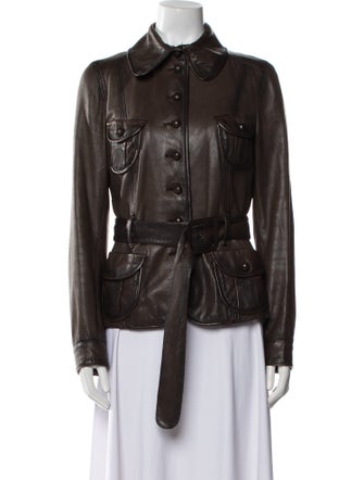 Max Mara Leather Utility Jacket