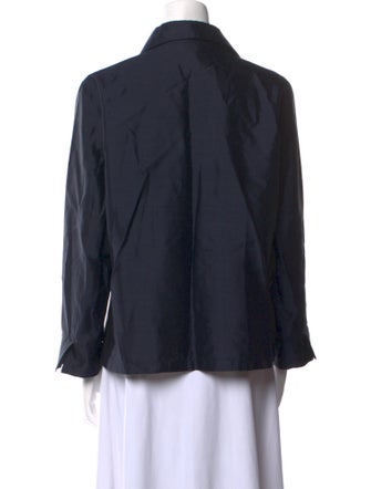 Max Mara Silk Long Sleeve Button-Up Top