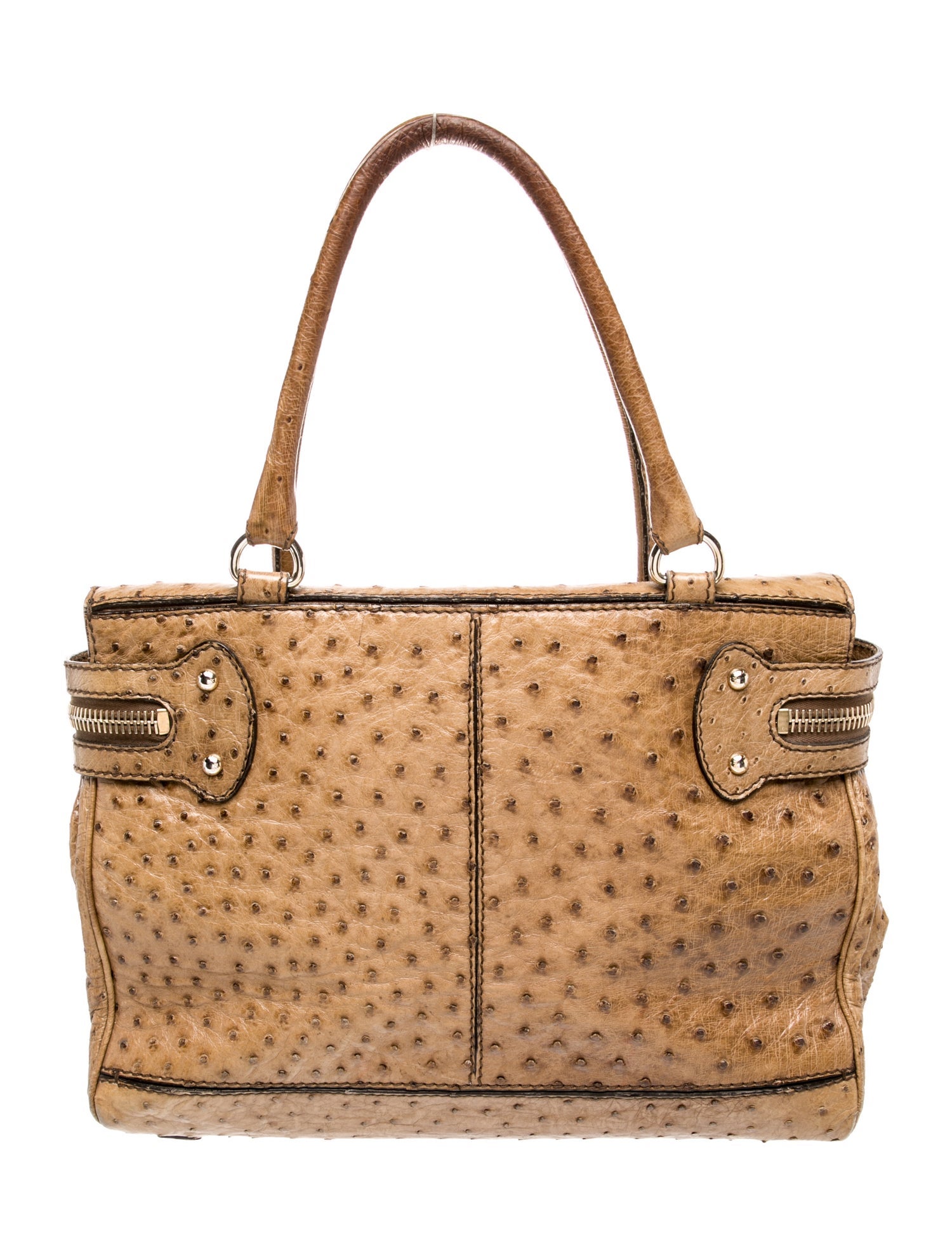 Max Mara Ostrich Top Handle Bag