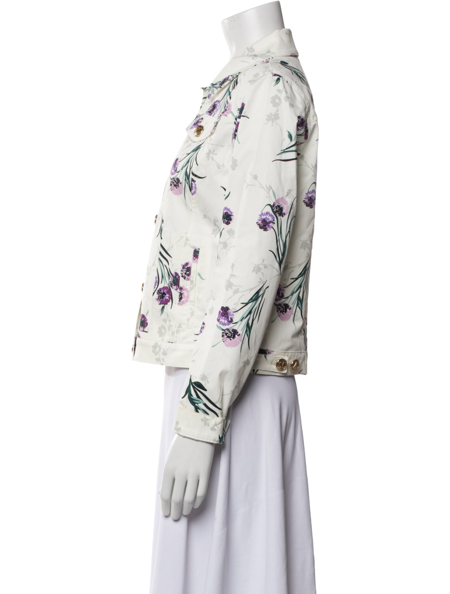 Max Mara Floral Print Denim Jacket