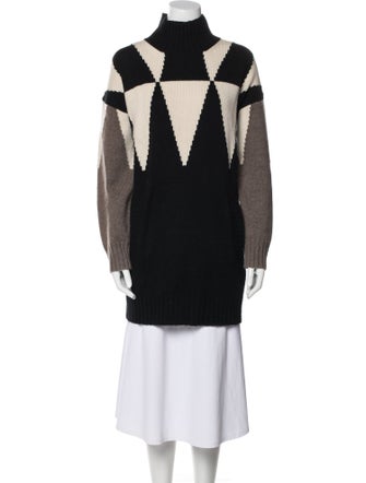 Max Mara Wool Colorblock Pattern Sweater