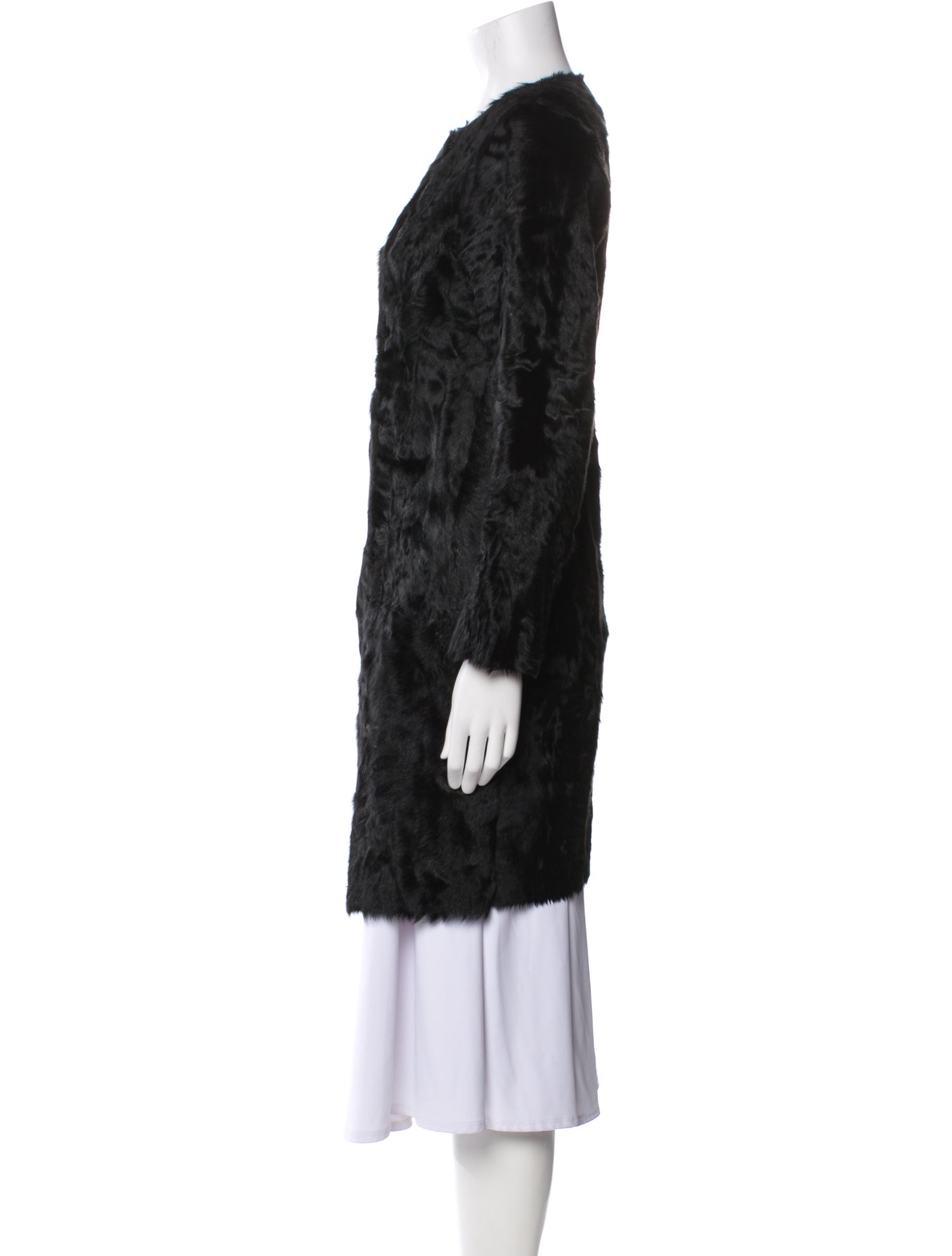 Max Mara Lamb Leather Faux Fur Coat