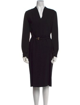Max Mara Virgin Wool Midi Length Dress